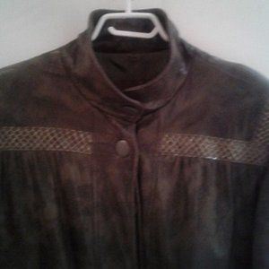 Ladies 3/4 Designer Leather Coat  by Roberto CUORE  Italy - Size 12